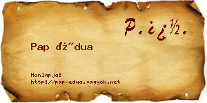 Pap Édua névjegykártya